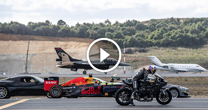 Jets, motocicleta, F1 o superdeportivos: ¿Quién gana en esta alucinante carrera?