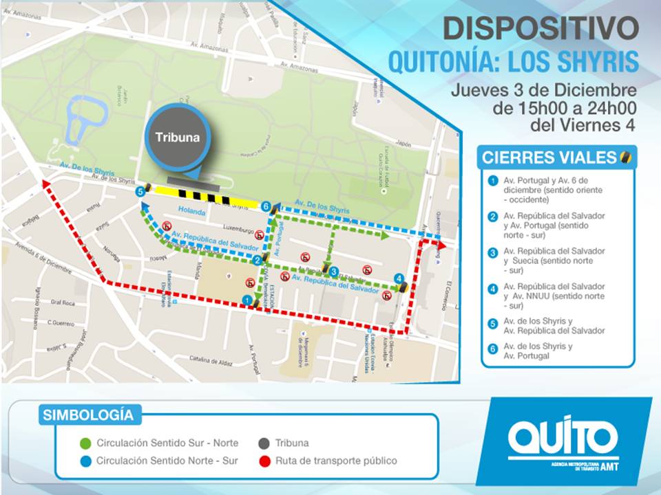 Cierres de vías por festividades en la capital