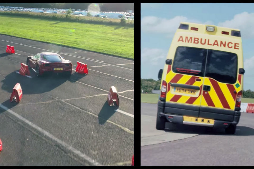 Ambulancia vs Ferrari 488 GTB... ¿quién gana?