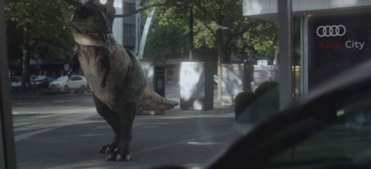 Audi promociona su sistema autónomo junto a ¿un dinosaurio?