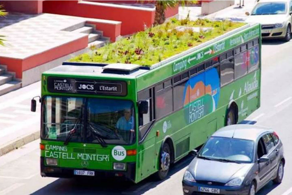 Autobuses con jardín: alternativa para limpiar el aire
