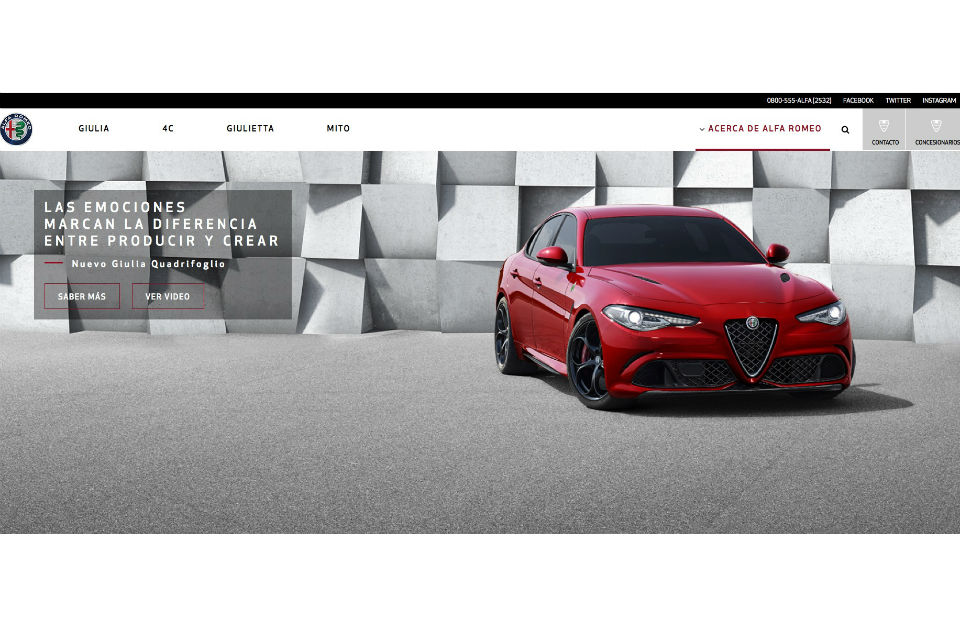 Alfa Romeo renueva su web en Argentina